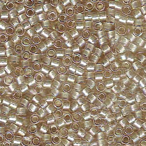 Photo of Sparkling Celery Lined Light Tea Rose AB Miyuki Delica Beads 11/0