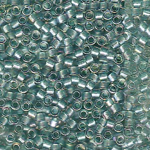 Photo of Sparkling Aqua Green Lined Crystal AB Miyuki Delica Beads 11/0