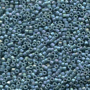 Photo of Frosted Opaque Glaze Rainbow Dark Teal Miyuki Delica Beads 11/0