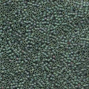 Photo of Matte Metallic Leaf Green Miyuki Delica Beads 10/0