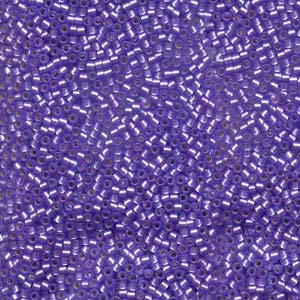 Photo of Semi Matte Silver-Lined Purple Dyed Miyuki Delica Beads 10/0