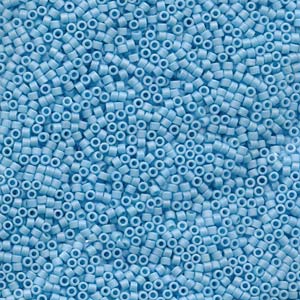 Photo of Matte Opaque Sky Blue AB Miyuki Delica Beads 10/0