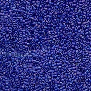 Photo of Matte Opaque Dark Blue AB Miyuki Delica Beads 10/0