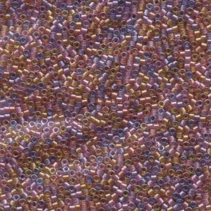 Photo of Lined Purple/Salmon Mix Miyuki Delica Beads 11/0