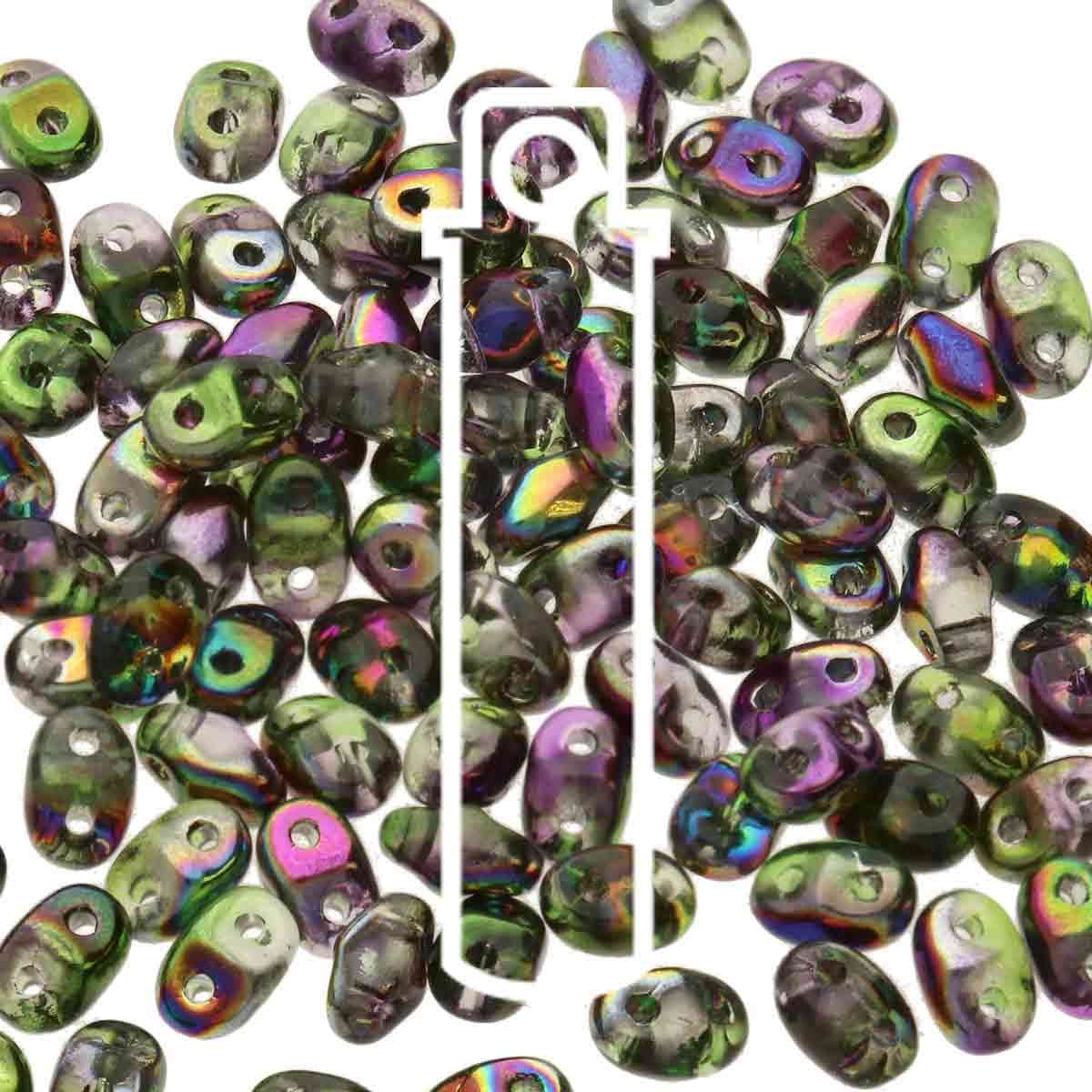 MINIDUO 2x4MM CRYSTAL MAGIC VIOLET GREEN