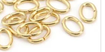 OVAL Open Jump Rings 5x4mm Gold Tone