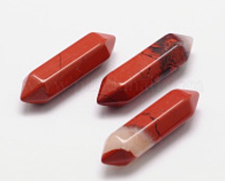 Pointed Bead, Undrilled, Red Jasper