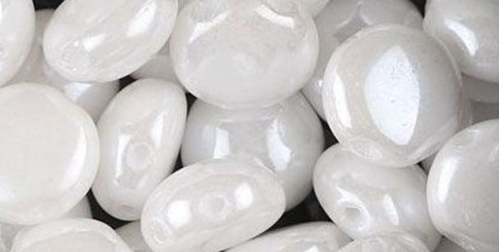 8mm White Iris Sphinx Candy Beads