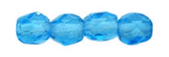 3MM Aquamarine Czech Glass Fire Polished Beads