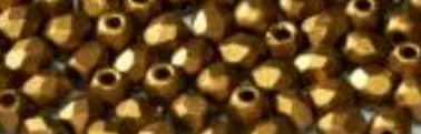3MM Brass Gold Czech Glass Fire Polished Beads