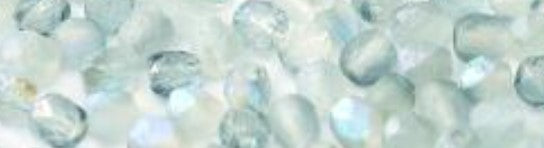 4MM Crystal Blue Rainbow Czech Glass Fire Polished Beads