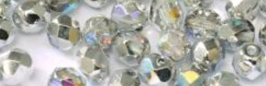 3MM Crystal Silver Rainbow Czech Glass Fire Polished Beads