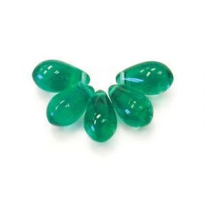 5x12mm Teal Side Drill Glass Tear Drops