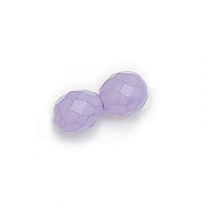 6mm Milky Lilac Czech Glass Fire Polished Beads