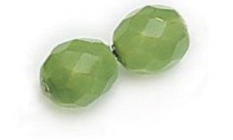 3MM Milky Olivine Fire Polished Beads