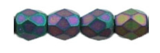 3MM Iris Purple Czech Glass Fire Polished Beads