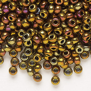 Metallic Gold Iris Miyuki Drop Beads 3.4mm