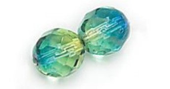 3MM Two-tone Olive/Capri Fire Polished Beads