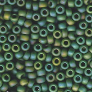 Matte Opaque Green AB Miyuki Seed Beads 5/0