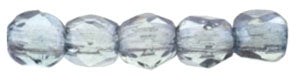 2MM Luster Transparent Blu Czech Glass Fire Polished Beads