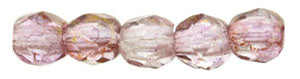 2MM Luster Topaz/Pink Czech Glass Fire Polished Beads