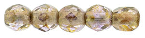 2MM Luster Transparent Gold/Smoky Topaz Czech Glass Fire Polished Beads
