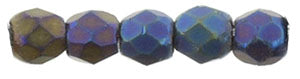 2MM Matte Iris Blue Czech Glass Fire Polished Beads