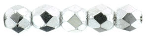 2MM Silver Czech Glass Fire Polished Beads