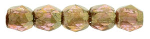 2MM Luster Rose/Gold Topaz Czech Glass Fire Polished Beads