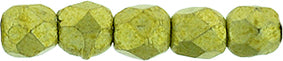 2MM Saturated Metallic Primrose Yellow Czech Glass Fire Polished Beads