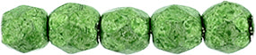 2MM Saturated Metallic Kale Czech Glass Fire Polished Beads