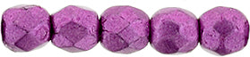 2MM Saturated Metallic Pink Yarrow Czech Glass Fire Polished Beads