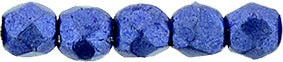 2MM Saturated Metallic Lapis Blue Czech Glass Fire Polished Beads