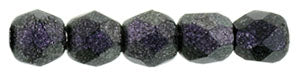3MM Polychrome Black Currant Czech Glass Fire Polished Beads