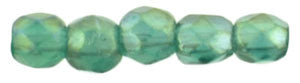 2MM Luster Iris Atlantis Green Czech Glass Fire Polished Beads