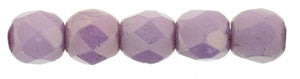 3MM Luster Opaque Lilac Czech Glass Fire Polished Beads