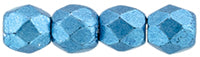 3MM Saturated Metallic Little Boy Blue Czech Glass Fire Polished Beads