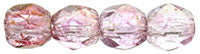 3MM Transparent Topaz Pink Czech Glass Fire Polished Beads