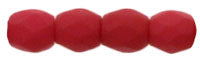 3MM Saturated Red Czech Glass Fire Polished Beads