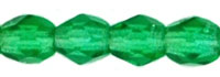 3MM Emerald Green Czech Glass Fire Polished Beads