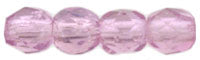3MM Milky Pink Czech Glass Fire Polished Beads