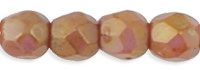 3MM Luster Opaque Rose/Gold Topaz Czech Glass Fire Polished Beads