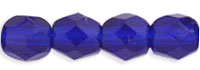 4MM Cobalt Czech Glass Fire Polished Beads