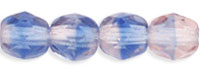 4MM Light Pink/ Blue Czech Glass Fire Polished Beads