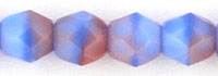 4MM Opaque Blue/Pink Czech Glass Fire Polished Beads