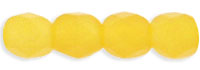 4MM Milky Yellow Czech Glass Fire Polished Beads
