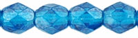 4MM Luster Capri Blue Czech Glass Fire Polished Beads