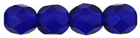 6MM Cobalt Blue Czech Glass Fire Polished Beads
