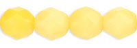 6MM Milky Yellow Czech Glass Fire Polished Beads
