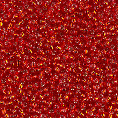 Silver-Lined Red Miyuki Seed Beads 11/0